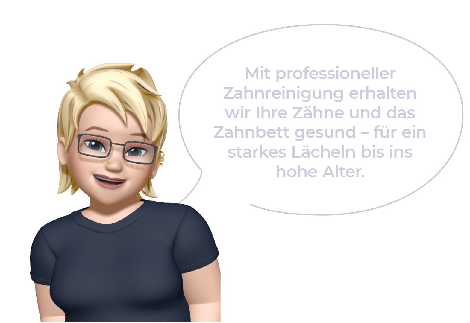 Mit professioneller Zahnreinigung erhalten wir Ihre Zähne und das Zahnbett gesund – für ein starkes Lächeln bis ins hohe Alter.